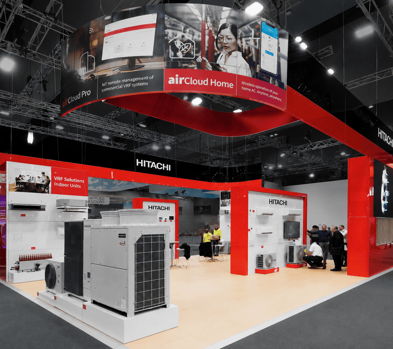 Hitachi air-conditioning systems displayed at an international exhibition