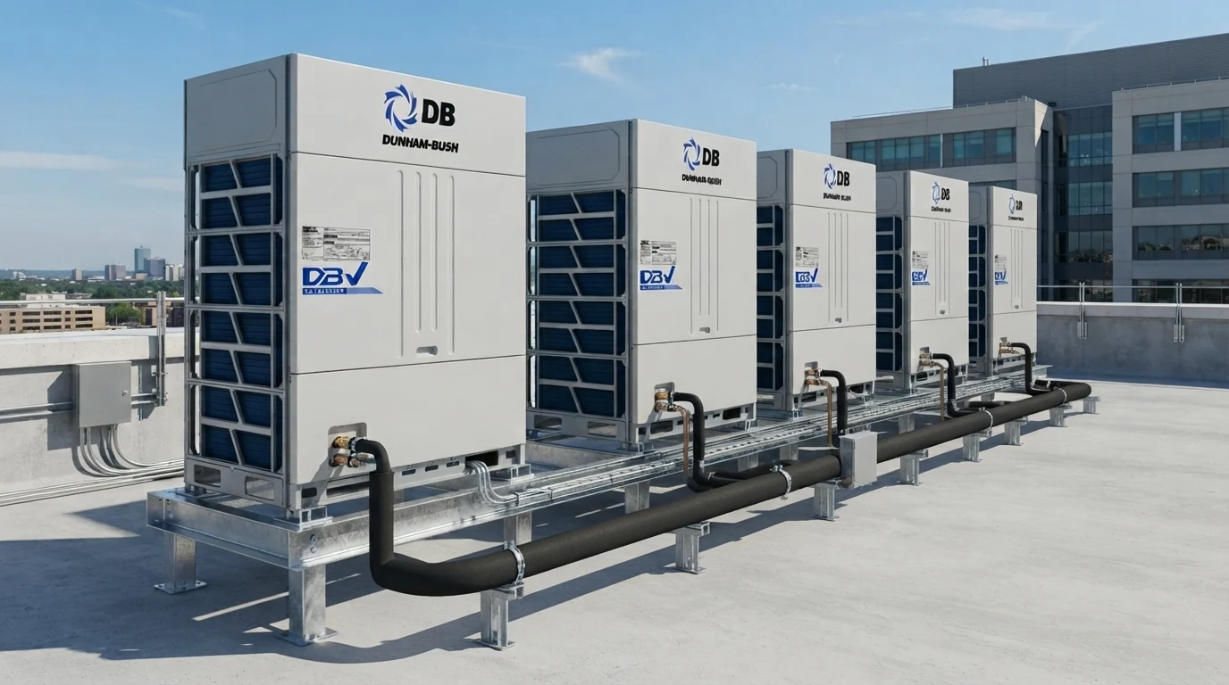Dunham-Bush VRF outdoor units in a rooftop application